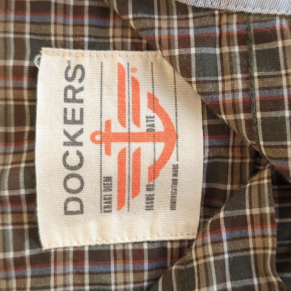 Dockers Plaid Long Sleeve Button Down Shirt LARGE Green Tan - Picture 3 of 16